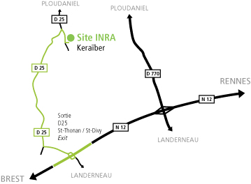 Access map to IGEPP's localisation near Ploudaniel